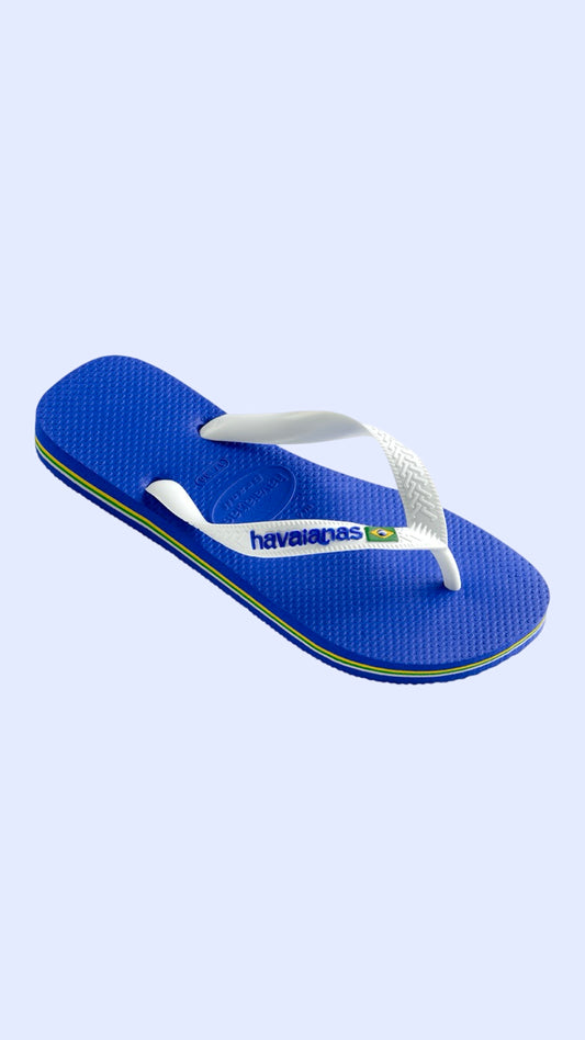 HAVAIANAS BLUE BRAZIL LOGO FLIP FLOPS