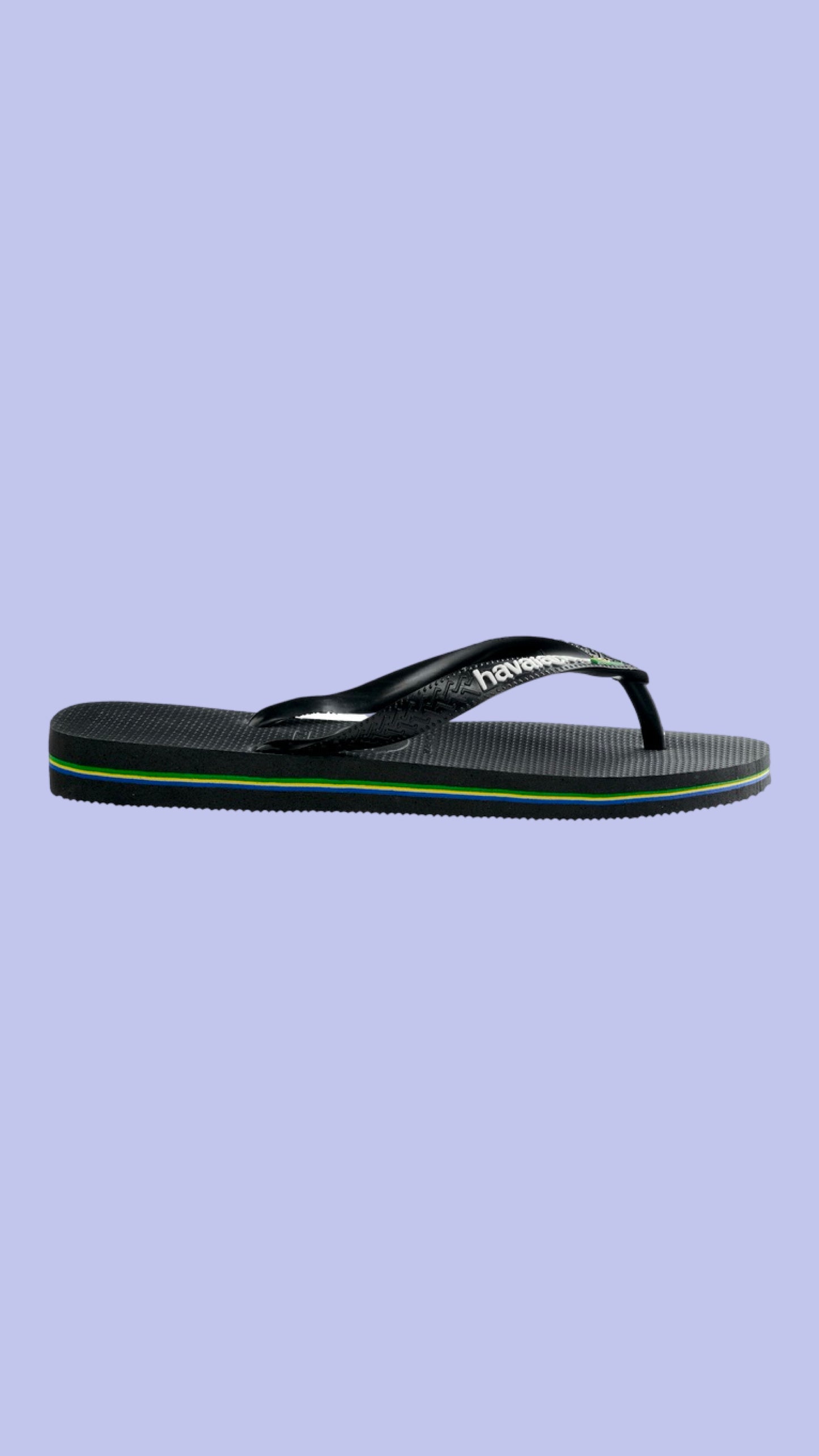 HAVAIANAS BLACK BRAZIL LOGO FLIP FLOPS