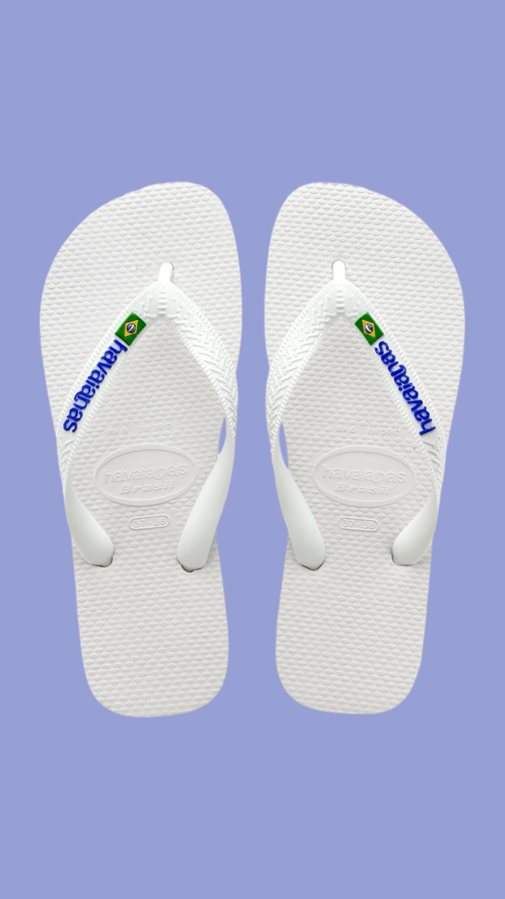 HAVAIANAS WHITE BRAZIL LOGO FLIP FLOPS