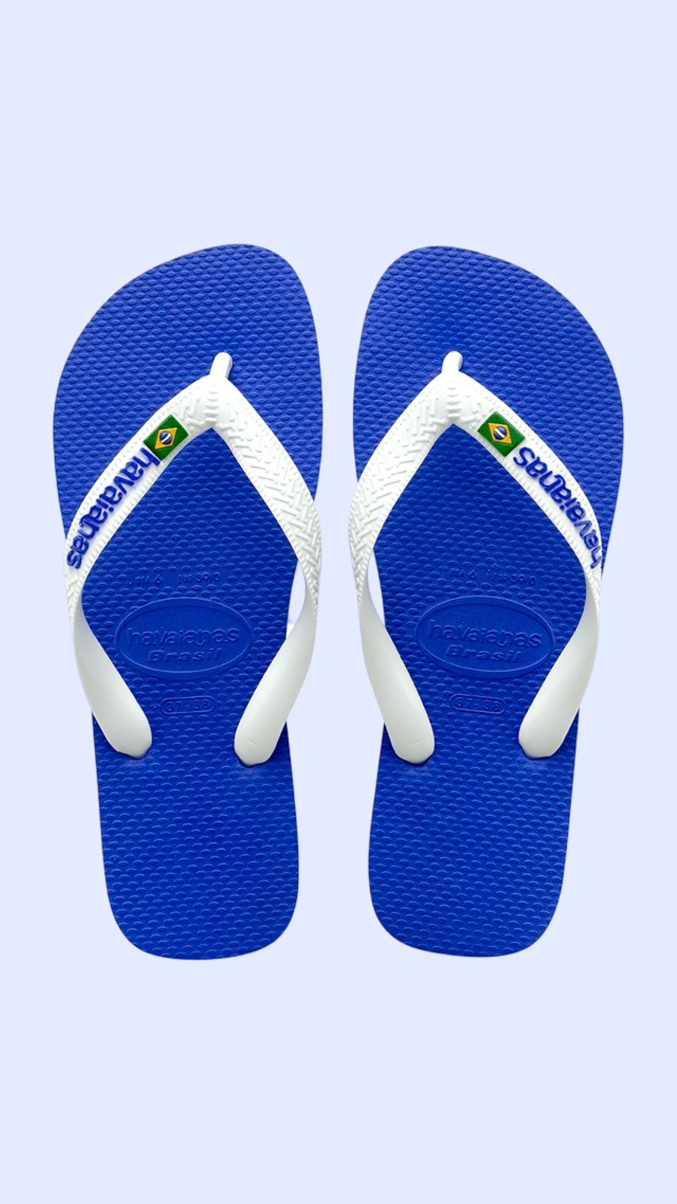 HAVAIANAS BLUE BRAZIL LOGO FLIP FLOPS