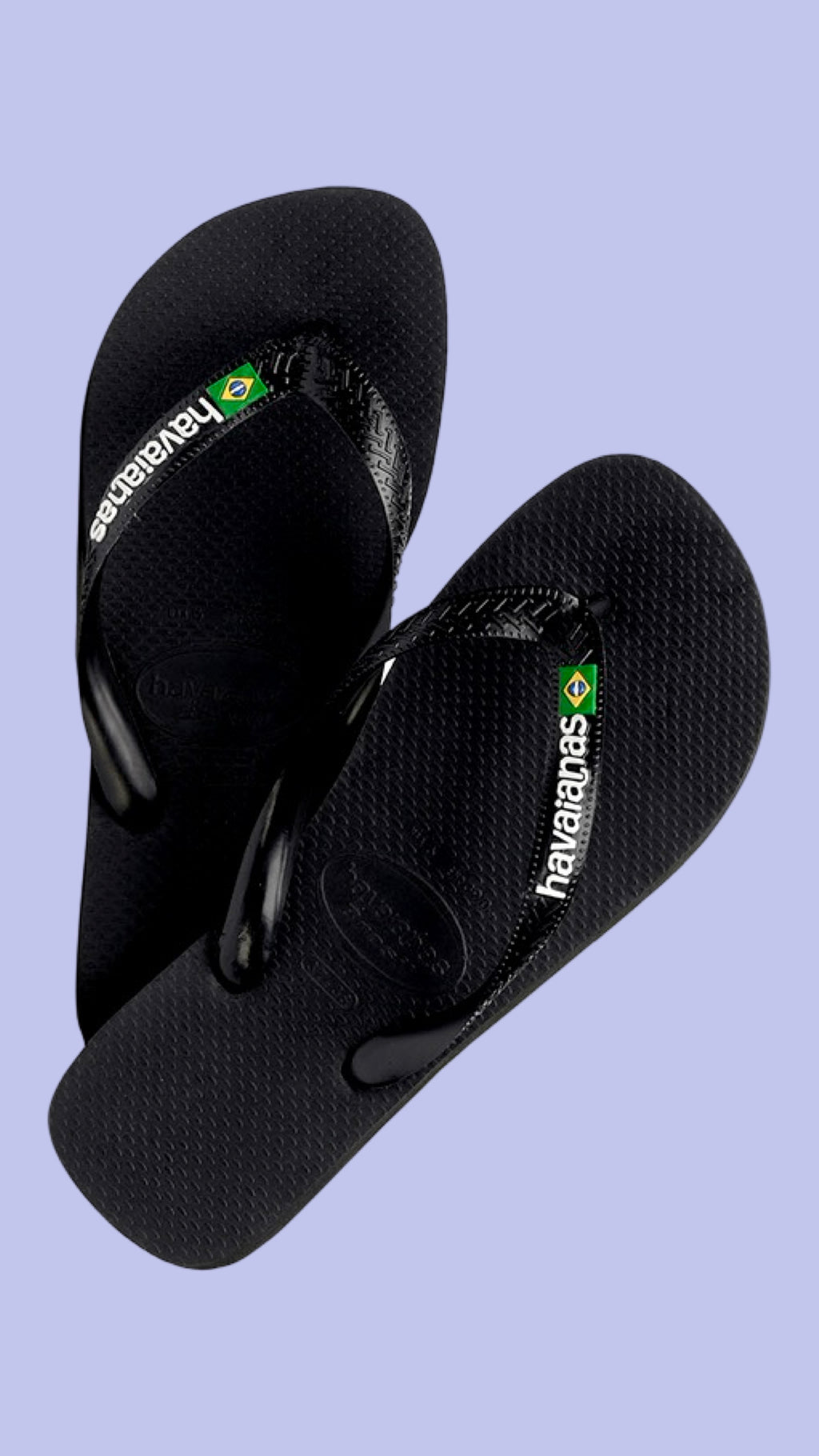 HAVAIANAS BLACK BRAZIL LOGO FLIP FLOPS