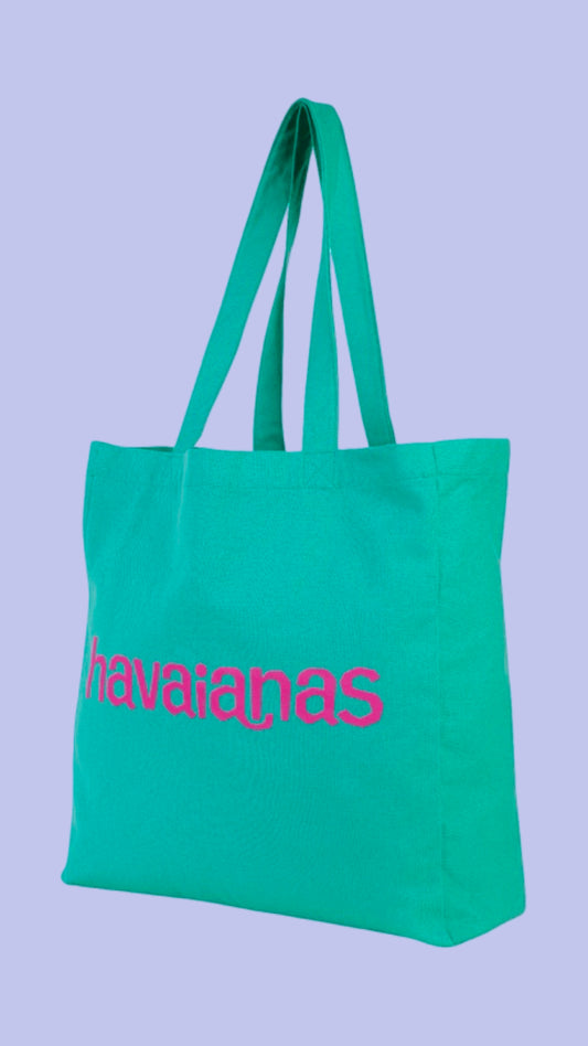 HAVAIANAS GREEN BEACH TOTE BAG