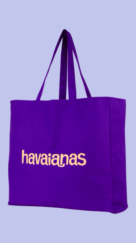 HAVAIANAS PURPLE BEACH TOTE BAG