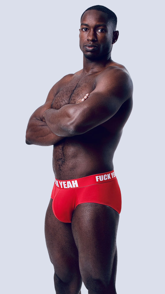 RED MICROFIBER BRIEF