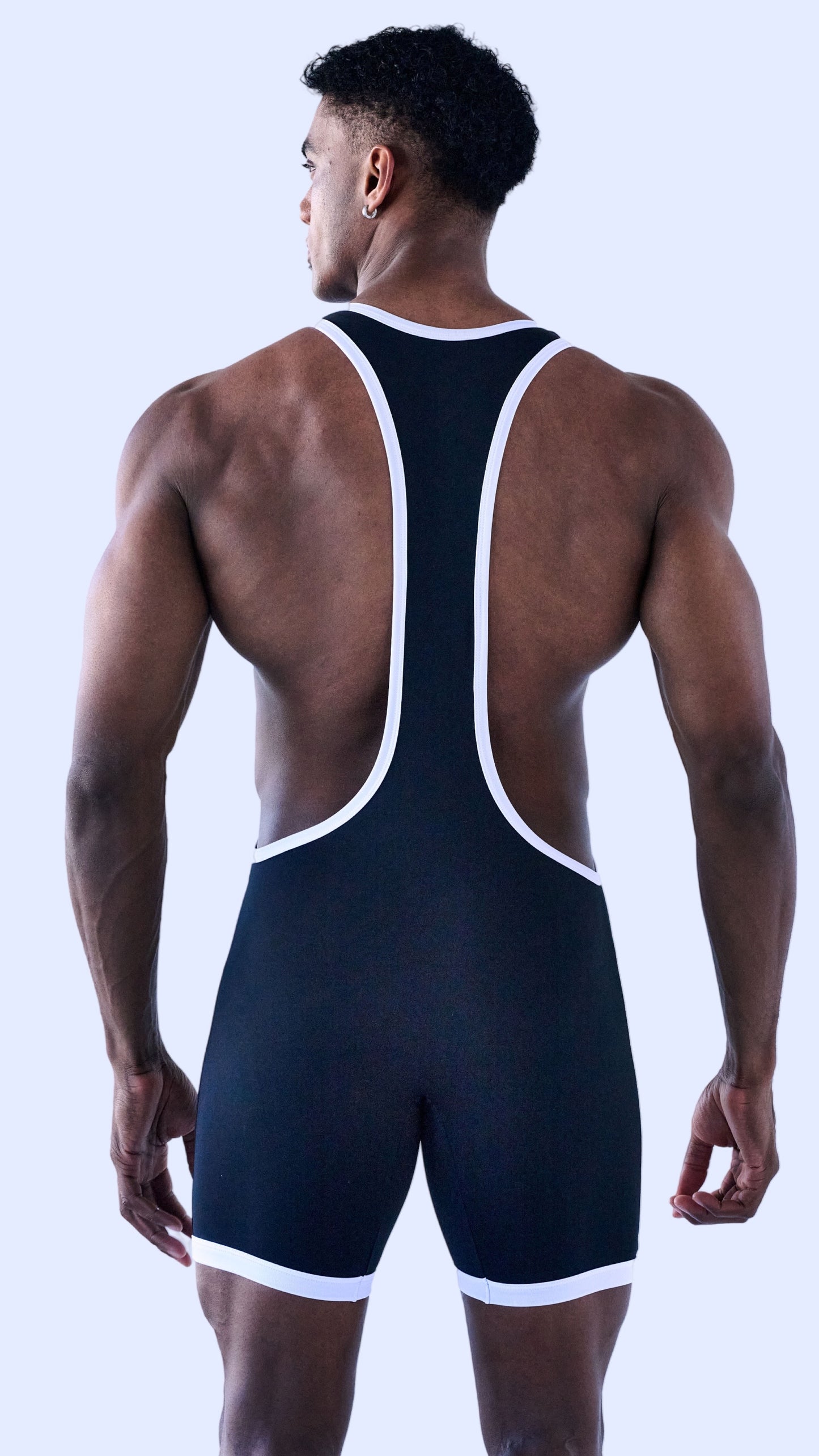 BLACK WRESTLING SINGLET