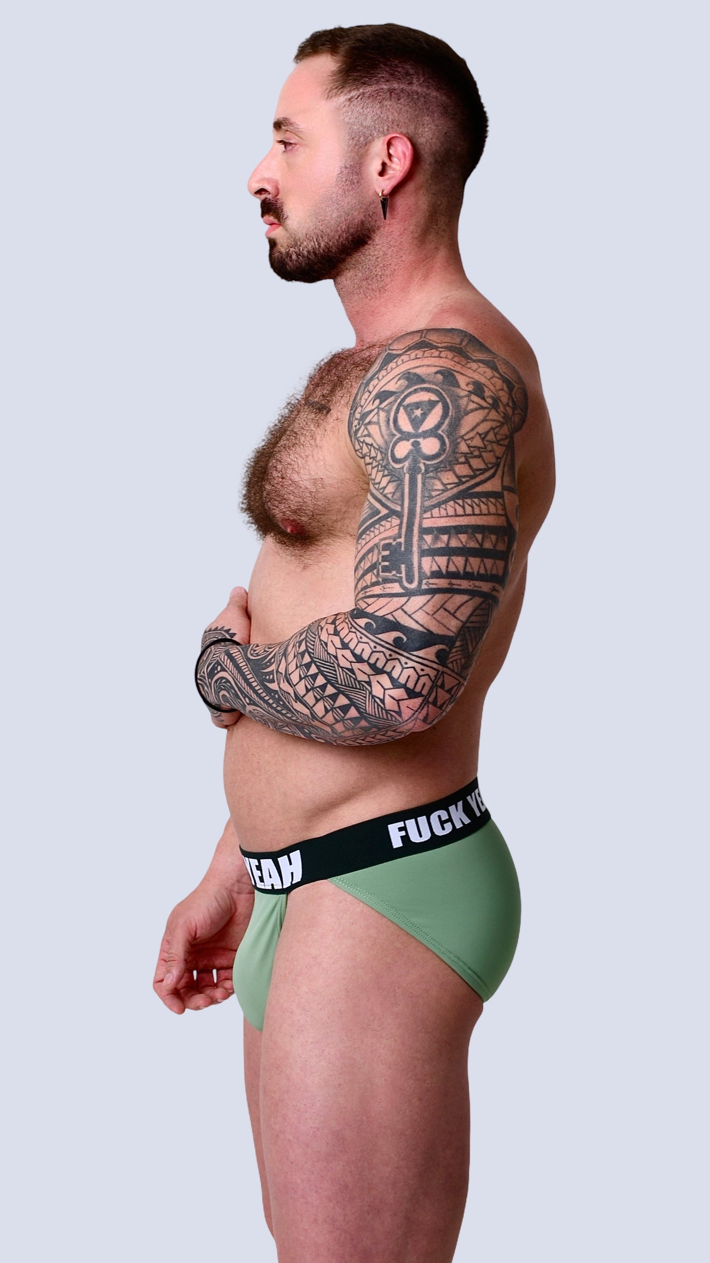 OLIVE GREEN SIDE CUT BRIEF